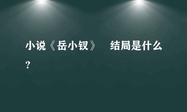 小说《岳小钗》 结局是什么？