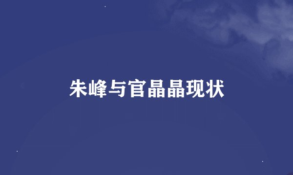 朱峰与官晶晶现状