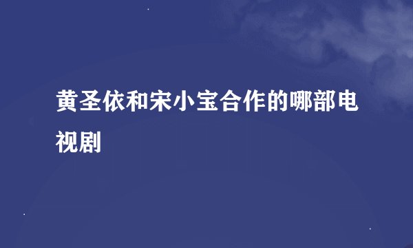 黄圣依和宋小宝合作的哪部电视剧