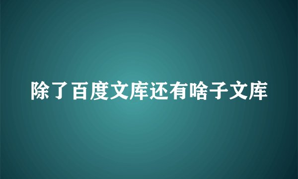 除了百度文库还有啥子文库