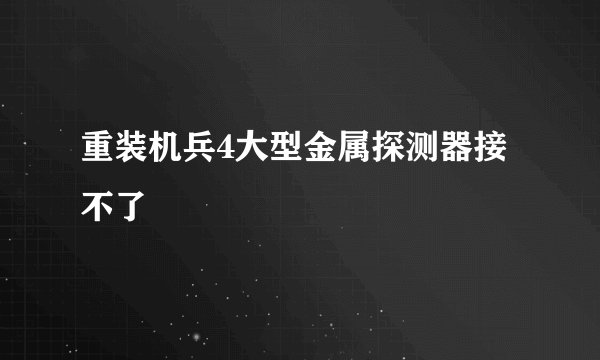 重装机兵4大型金属探测器接不了