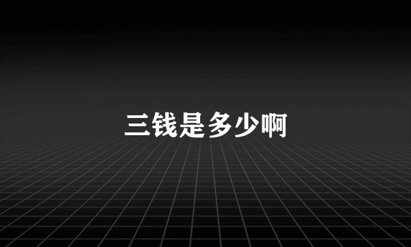 三钱是多少啊