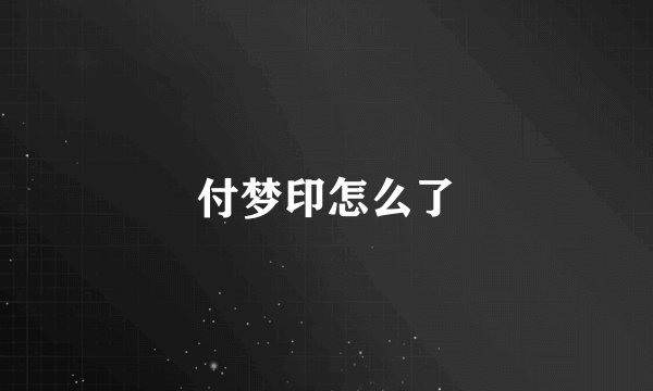 付梦印怎么了