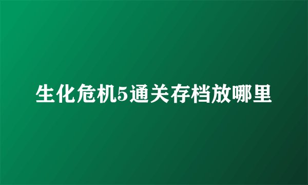 生化危机5通关存档放哪里
