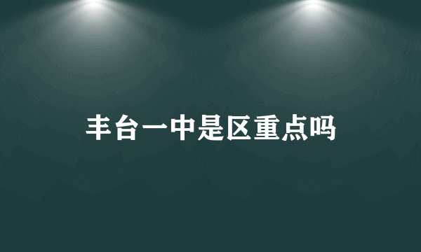 丰台一中是区重点吗
