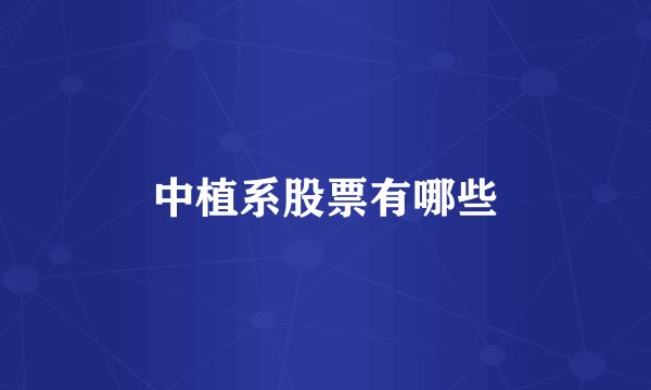 中植系股票有哪些
