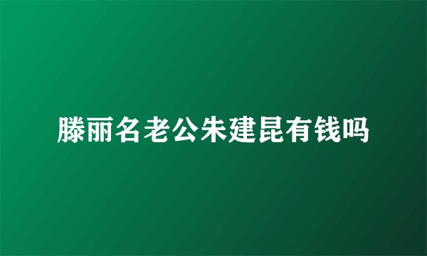 滕丽名老公朱建昆有钱吗