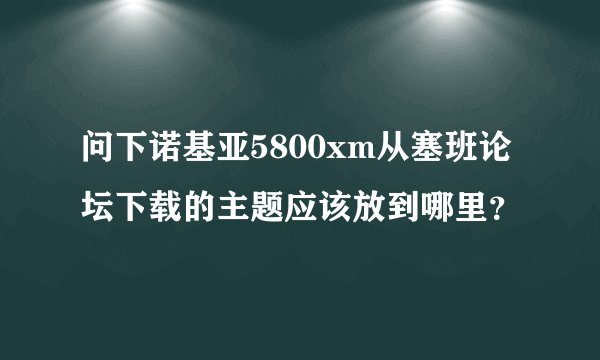 问下诺基亚5800xm从塞班论坛下载的主题应该放到哪里？