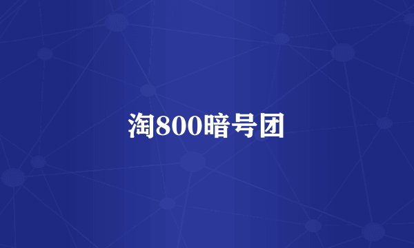 淘800暗号团