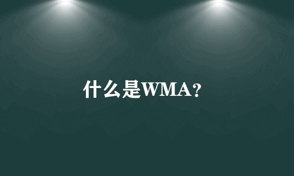 什么是WMA？