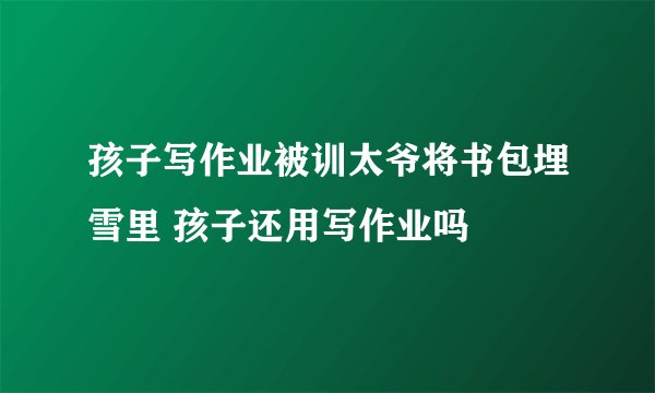 孩子写作业被训太爷将书包埋雪里 孩子还用写作业吗