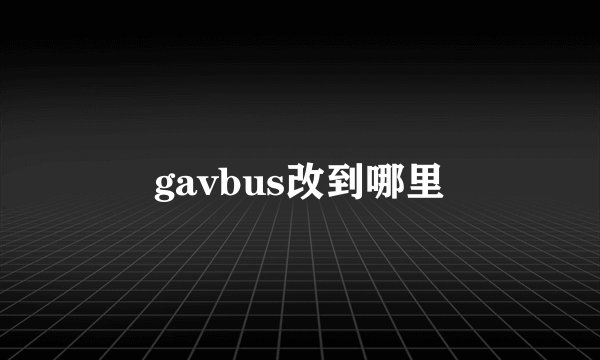 gavbus改到哪里