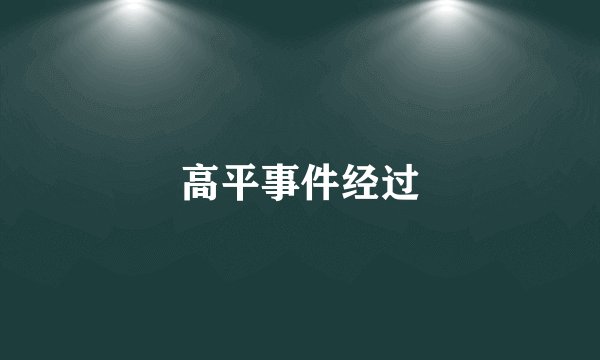 高平事件经过