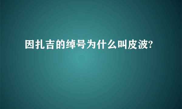 因扎吉的绰号为什么叫皮波?