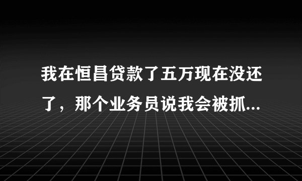 我在恒昌贷款了五万现在没还了，那个业务员说我会被抓去坐牢，是真的吗