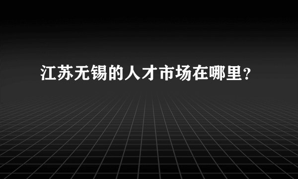 江苏无锡的人才市场在哪里？