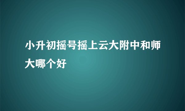 小升初摇号摇上云大附中和师大哪个好
