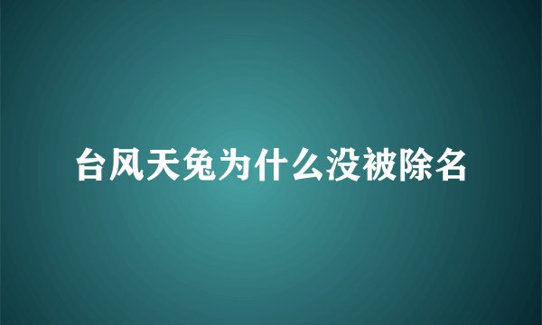 台风天兔为什么没被除名
