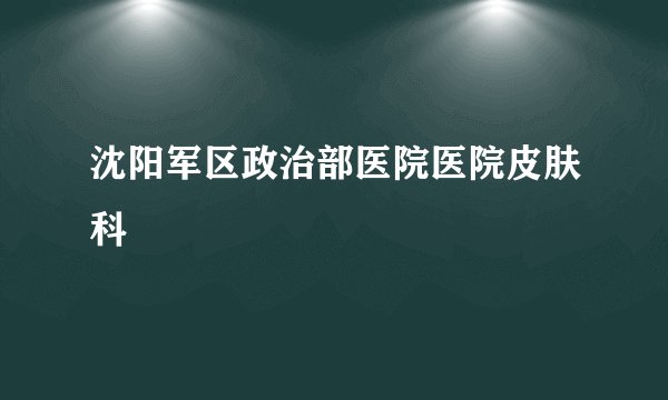 沈阳军区政治部医院医院皮肤科