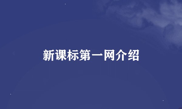 新课标第一网介绍