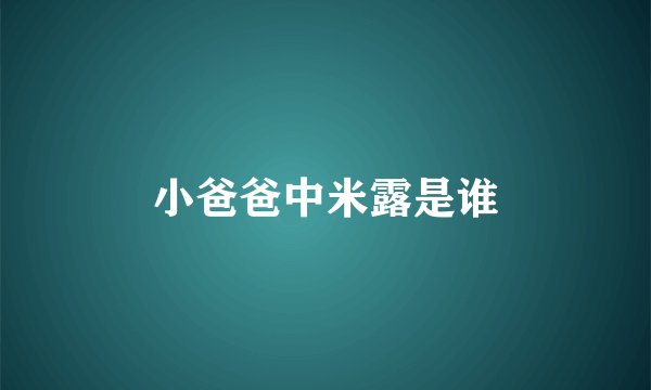 小爸爸中米露是谁