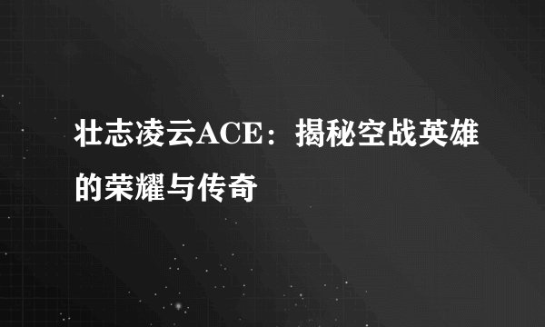 壮志凌云ACE：揭秘空战英雄的荣耀与传奇
