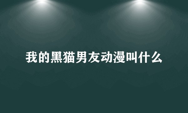 我的黑猫男友动漫叫什么