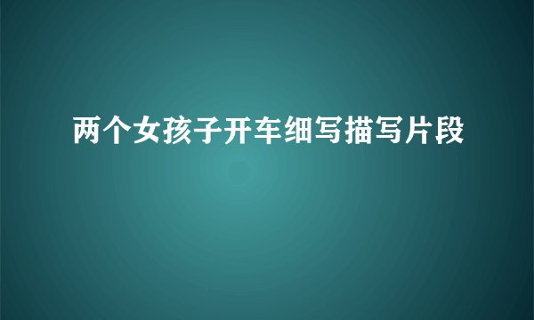 两个女孩子开车细写描写片段