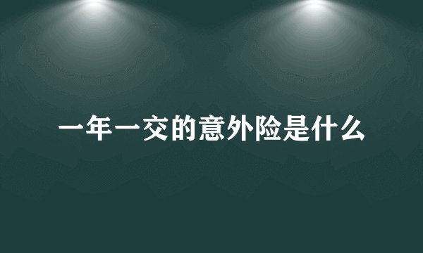 一年一交的意外险是什么