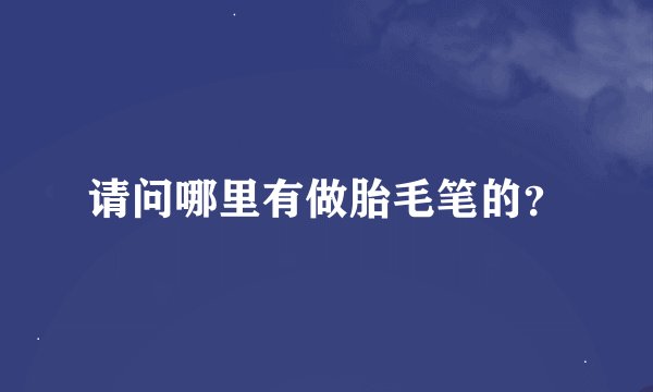 请问哪里有做胎毛笔的？