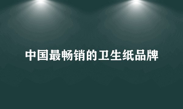 中国最畅销的卫生纸品牌