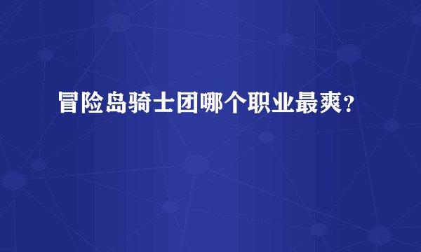 冒险岛骑士团哪个职业最爽？