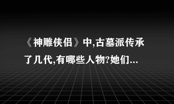 《神雕侠侣》中,古墓派传承了几代,有哪些人物?她们的归宿都是怎样?