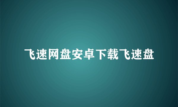 飞速网盘安卓下载飞速盘