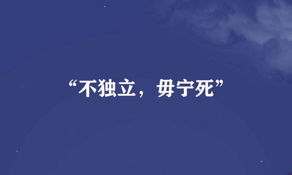 “不独立，毋宁死”
