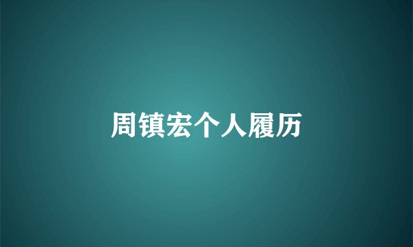 周镇宏个人履历