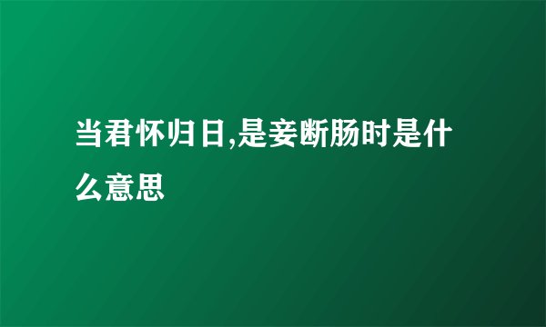 当君怀归日,是妾断肠时是什么意思