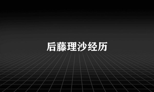 后藤理沙经历