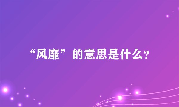 “风靡”的意思是什么？
