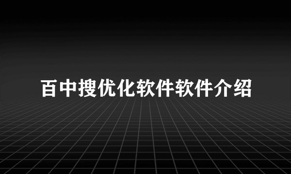 百中搜优化软件软件介绍