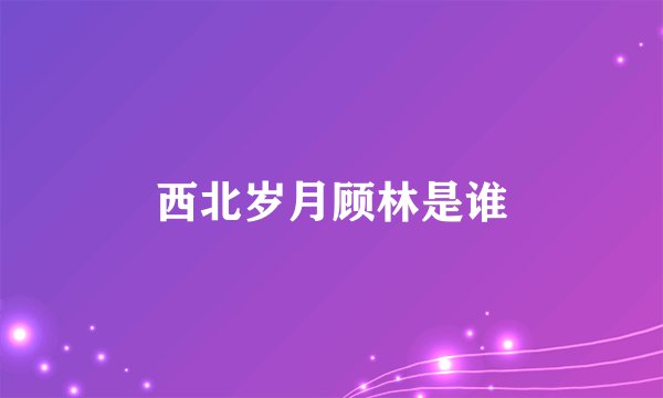 西北岁月顾林是谁