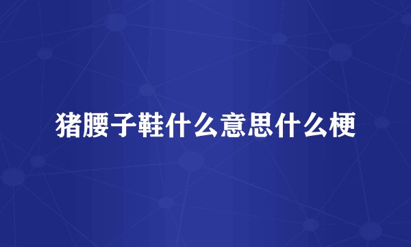 猪腰子鞋什么意思什么梗