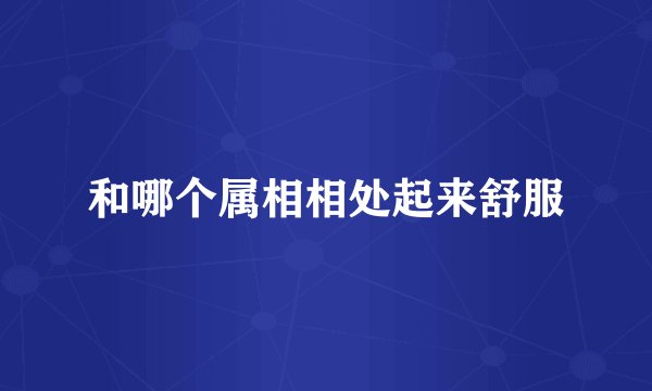 和哪个属相相处起来舒服