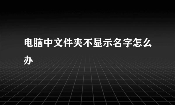 电脑中文件夹不显示名字怎么办