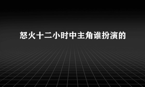 怒火十二小时中主角谁扮演的