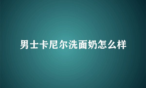 男士卡尼尔洗面奶怎么样