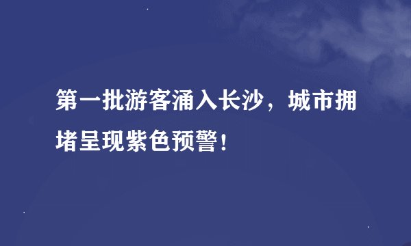 第一批游客涌入长沙，城市拥堵呈现紫色预警！