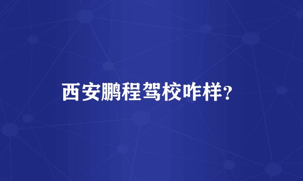 西安鹏程驾校咋样？