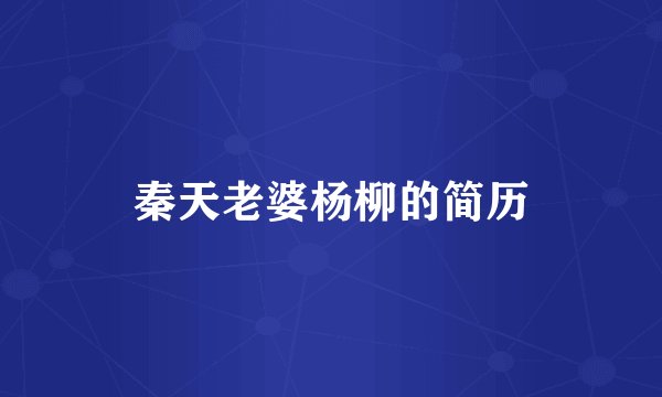 秦天老婆杨柳的简历