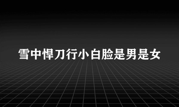 雪中悍刀行小白脸是男是女